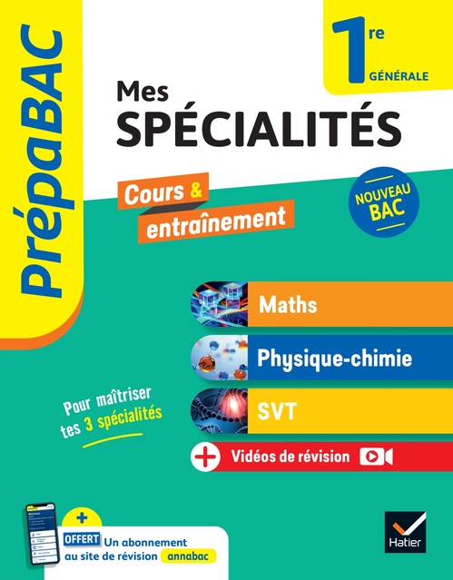 ebook cover of Prépabac - Mes spécialités Maths, Physique-chimie, SVT 1re générale - 2026-2027, by Michel Abadie, Benjamin Forichon, Johanna Garcia, Hervé Mulard, Bruno Vah, Annick Meyer, Jean-Dominique Picchiottino, Ma