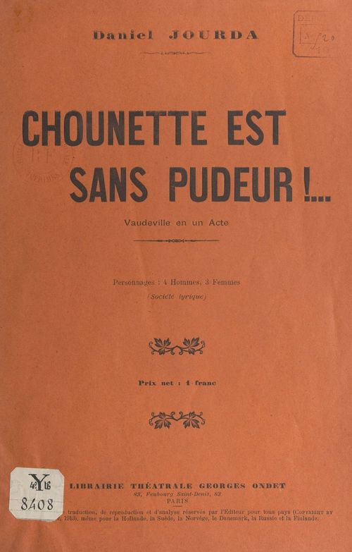 Couverture ebook de Chounette est sans pudeur !, de Daniel Jourda
