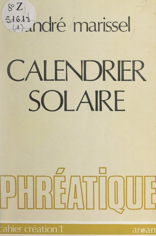 Couverture ebook de Calendrier solaire, de Andre Marissel