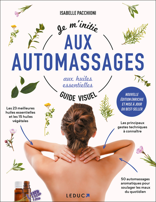 Couverture ebook de Je m'initie aux automassages aux huiles essentielles, de Patrick Amsallem, Isabelle Pacchioni