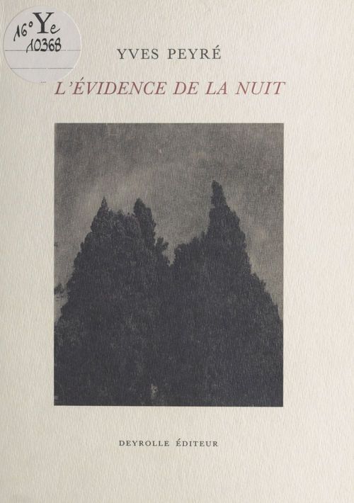 Couverture ebook de L'Évidence de la nuit, de Peyre