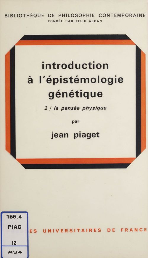 ebook cover of Introduction à l'épistémologie génétique, by Jean Piaget