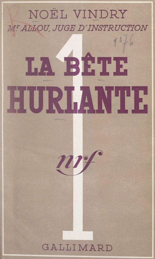 ebook cover of La bête hurlante, by Noel Vindry