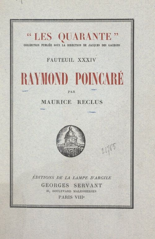 ebook cover of Raymond Poincaré, by Maurice Reclus