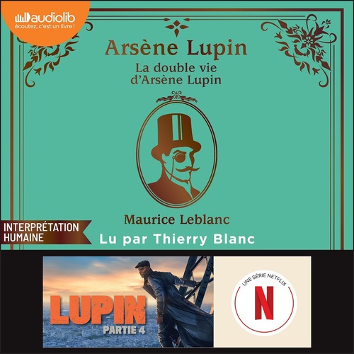 audiobook cover of La double vie d'Arsène Lupin, by Maurice Leblanc