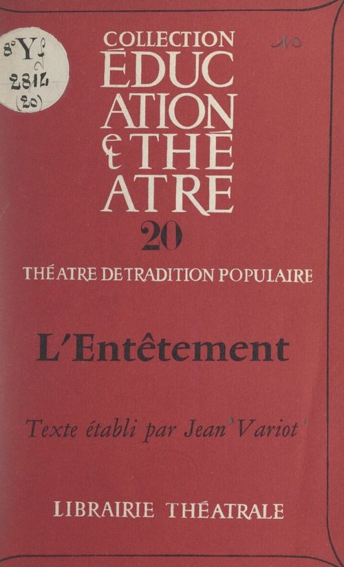 ebook cover of L'entêtement, by Jean Variot