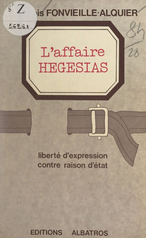 Couverture ebook de L'affaire Hégésias, de Francois Fontvieille-Alquier