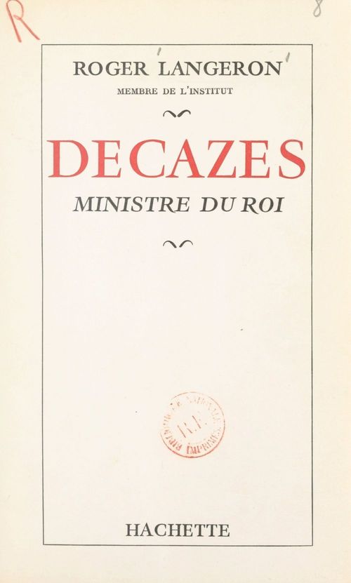 ebook cover of Decazes, by Roger Langeron
