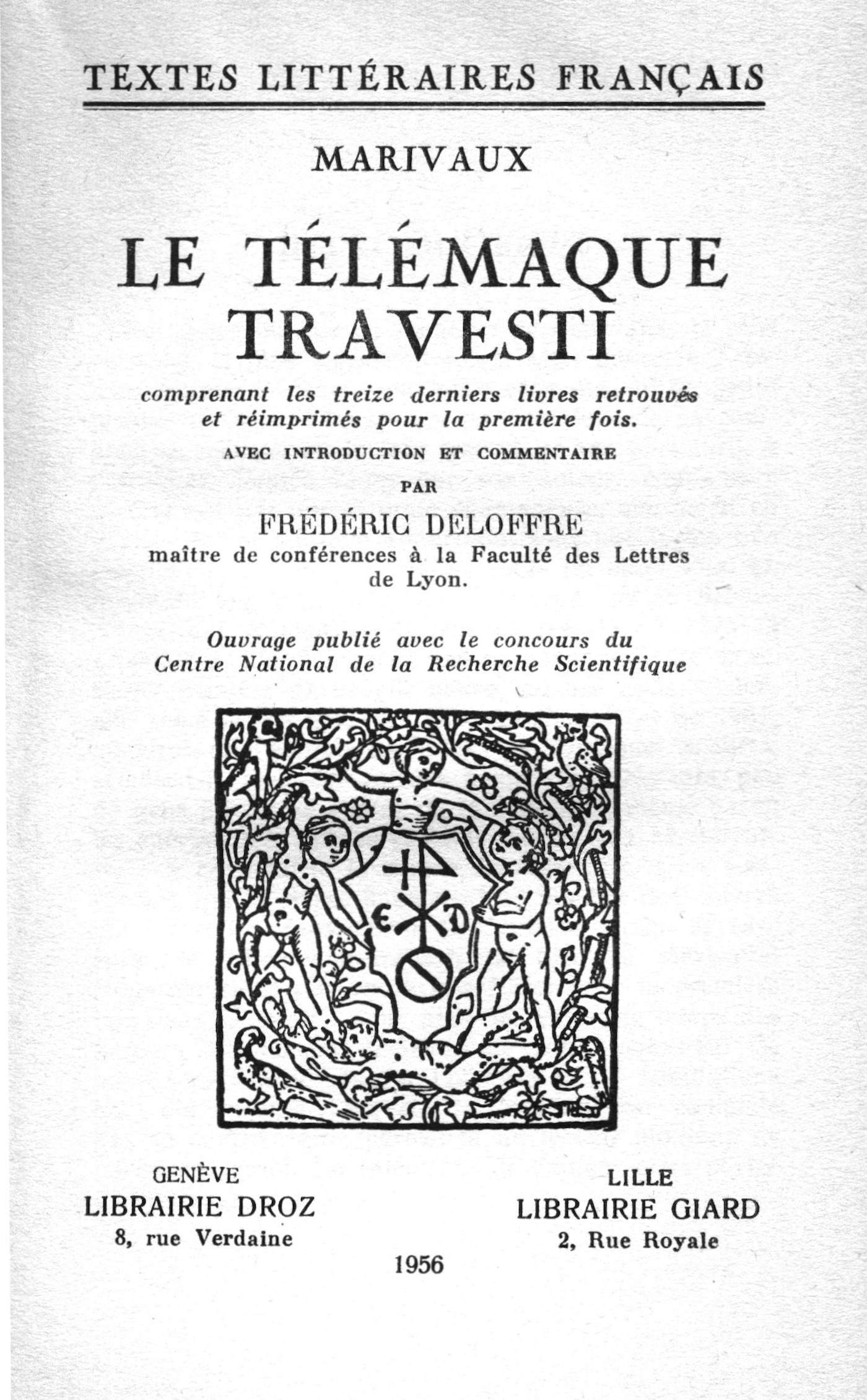 ebook cover of Le Télémaque travesti, by Marivaux