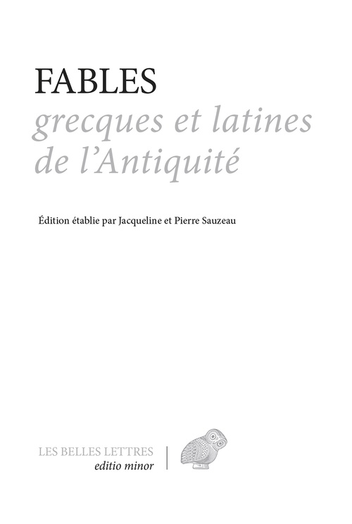 Couverture ebook de Fables grecques et latines de l'Antiquité, de Collectif