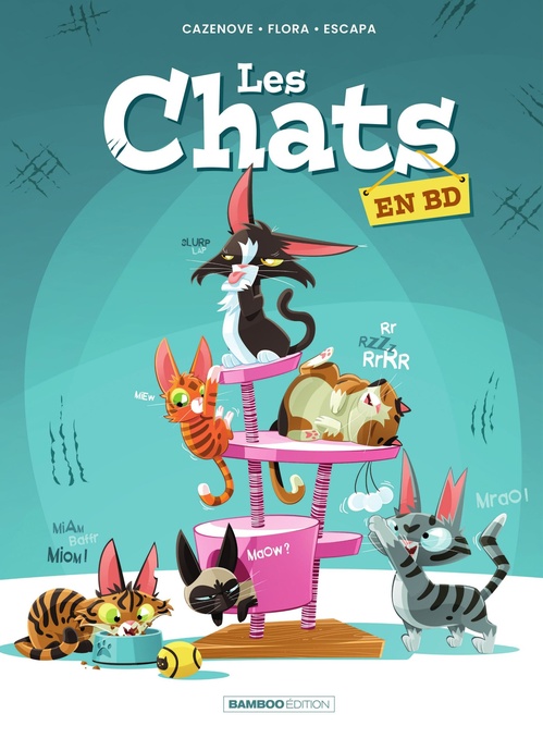ebook cover of Les Chats en BD, by Flora, Christophe Cazenove
