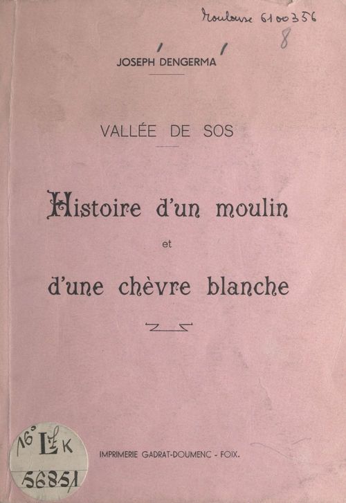 Couverture ebook de Vallée de Sos, de Joseph Dengerma