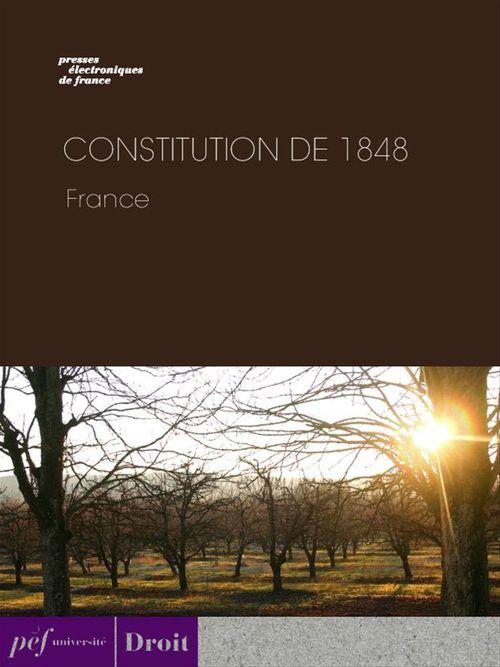 Couverture ebook de Constitution de 1848, de Oeuvre Collective