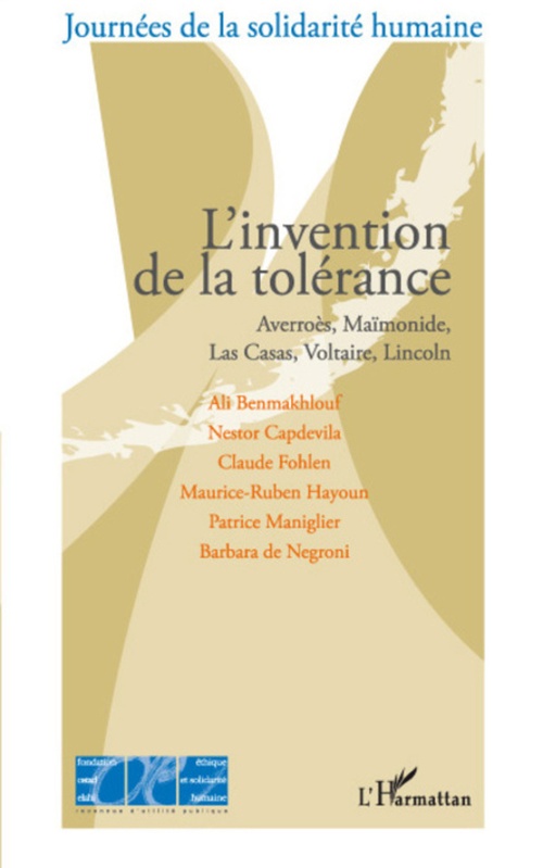 Couverture ebook de L'invention de la tolérance, de Journes De La Solidarite Humaine