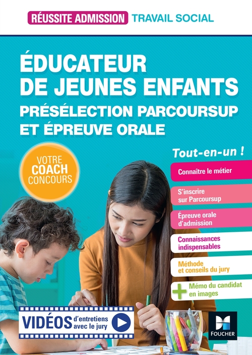 Couverture ebook de Réussite Admission - Educateur de jeunes enfants (EJE) - Préselection Parcoursup et épreuve orale, de Bernard Abchiche, Cécile Fleury, Nathalie Goursolas Bogren