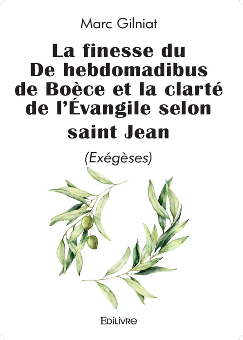 Couverture ebook de La finesse du De hebdomadibus de Boèce et la clarté de l'Évangile selon saint Jean, de Marc Gilniat