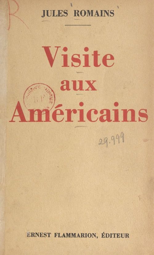 ebook cover of Visite aux américains, by Jules Romains