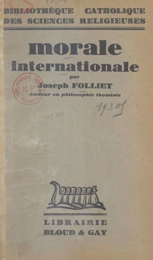 ebook cover of Morale internationale, by Joseph Folliet
