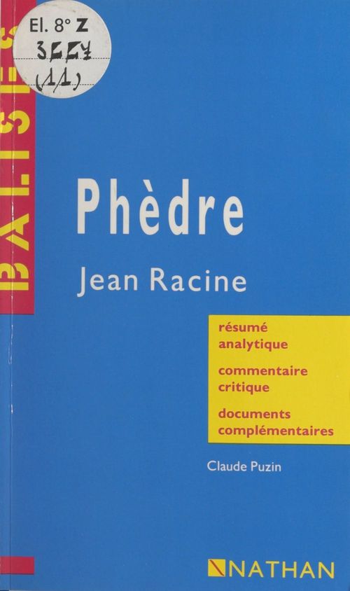 Couverture ebook de Phèdre, de Claude Puzin