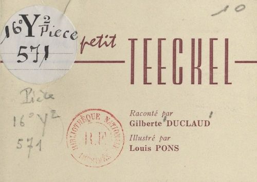 Couverture ebook de Pauvre petit Teeckel, de Gilberte Duclaud