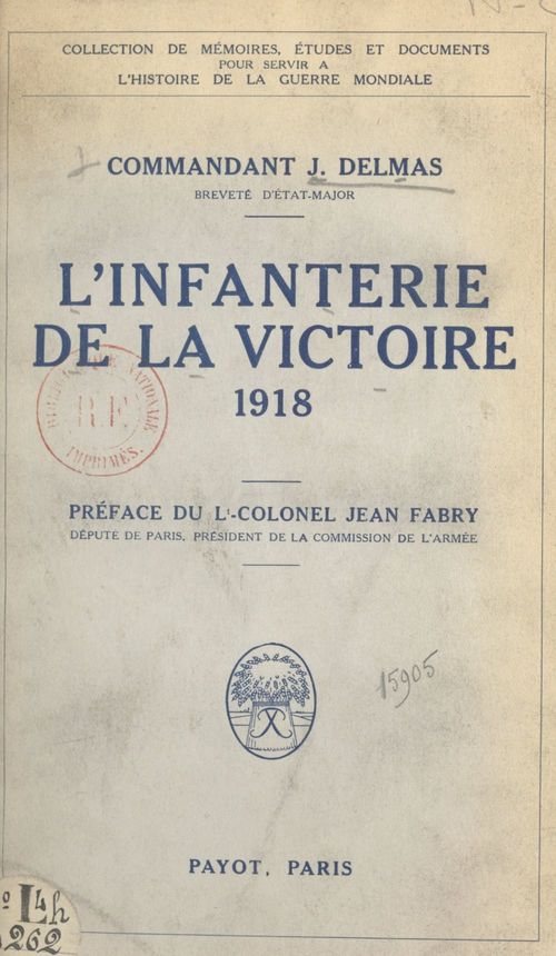 Couverture ebook de L'infanterie de la victoire 1918, de J. Delmas
