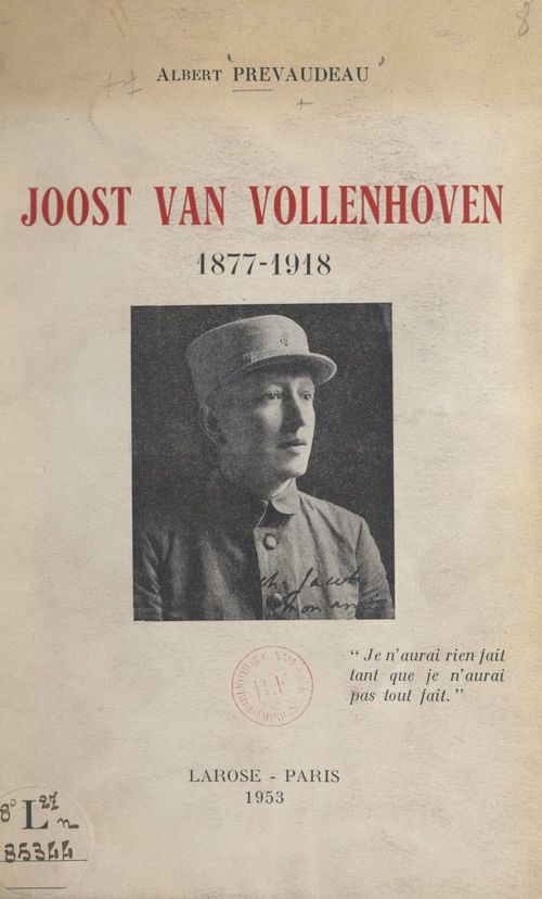 Couverture ebook de Joost van Vollenhoven, 1877-1918, de Albert Prevaudeau