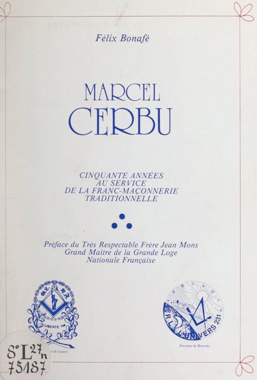 Couverture ebook de Marcel Cerbu, de Felix Bonafe