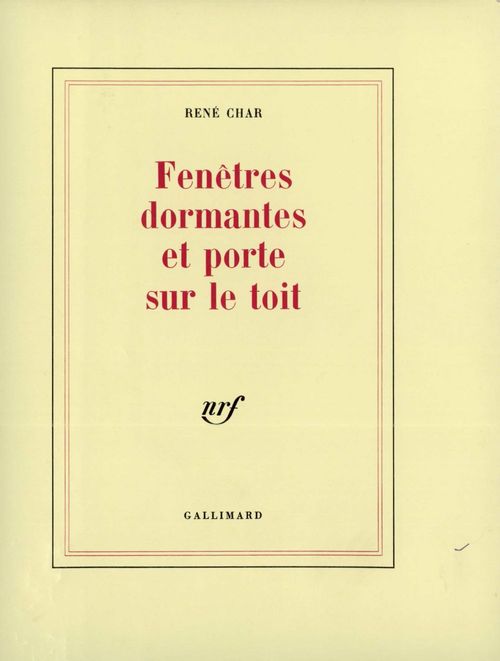 ebook cover of Fenêtres dormantes et porte sur le toit, by René Char