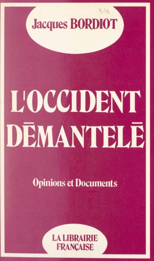ebook cover of L'Occident démantelé, by Jacques Bordiot