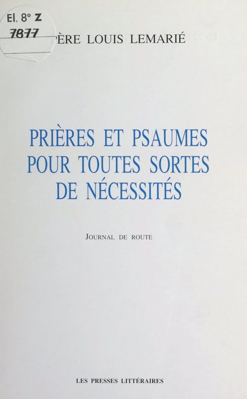 ebook cover of Prières et Psaumes pour toutes sortes de nécessités, by Louis Lemarie