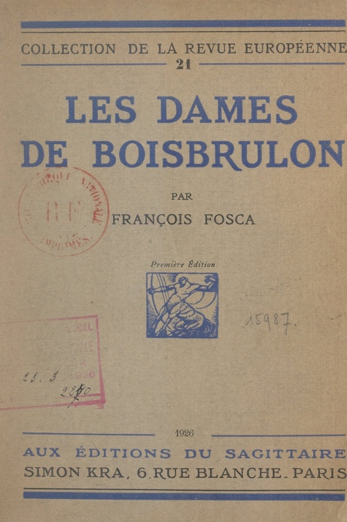 ebook cover of Les dames de Boisbrulon, by Francois Fosca