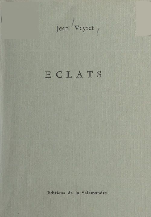ebook cover of Éclats, by Jean Veyret