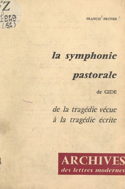 ebook cover of La symphonie pastorale, de Gide, by Francis Pruner