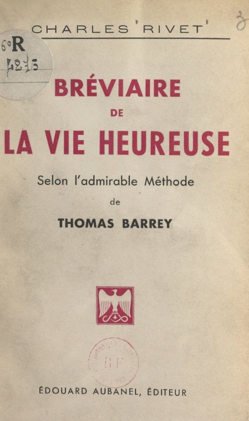 Couverture ebook de Bréviaire de la vie heureuse, de Charles Rivet