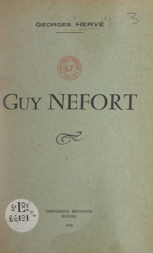 Couverture ebook de Guy Nefort, de Georges Herve