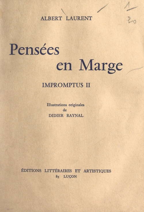 ebook cover of Impromptus (2). Pensées en marge, by Albert Laurent