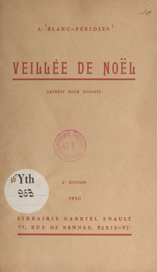 ebook cover of Veillée de Noël, by Adrienne Blanc-Peridier