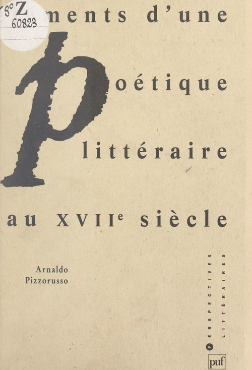 ebook cover of Éléments d'une poétique littéraire au XVIIe siècle, by Arnaldo Pizzorusso