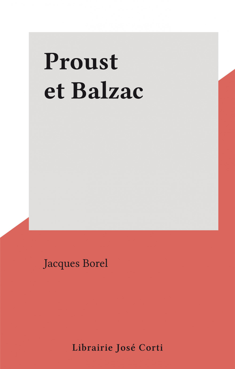 ebook cover of Proust et Balzac, by Jacques Borel