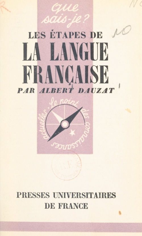Couverture ebook de Les étapes de la langue française, de Albert Dauzat