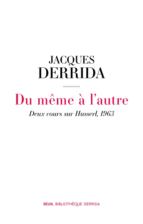 ebook cover of Du même à l'autre, by Jacques Derrida