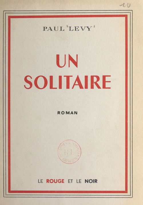 Couverture ebook de Un solitaire, de Paul Levy