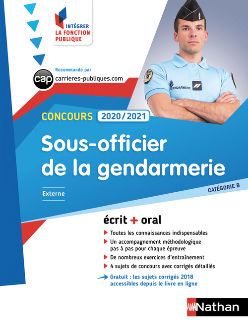 ebook cover of Concours externe Sous-officier de la gendarmerie - Catégorie B - Intégrer la fonction publique - 2020/2021, by Collectif