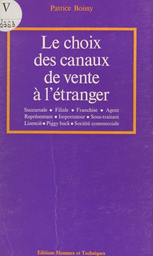 ebook cover of Le choix des canaux de vente à l'étranger, by Patrice Boissy