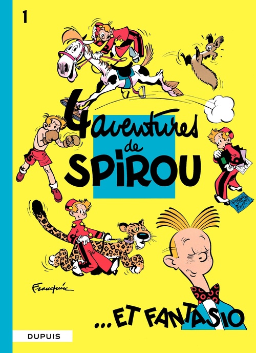 Couverture ebook de Spirou et Fantasio - Tome 1 - 4 aventures de Spirou et Fantasio, de André Franquin