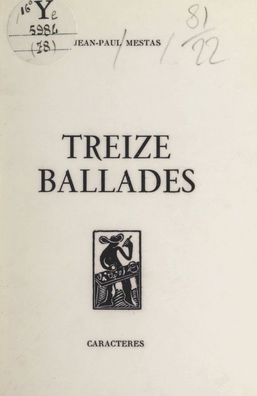 ebook cover of Treize ballades, by Jean-Paul Mestas