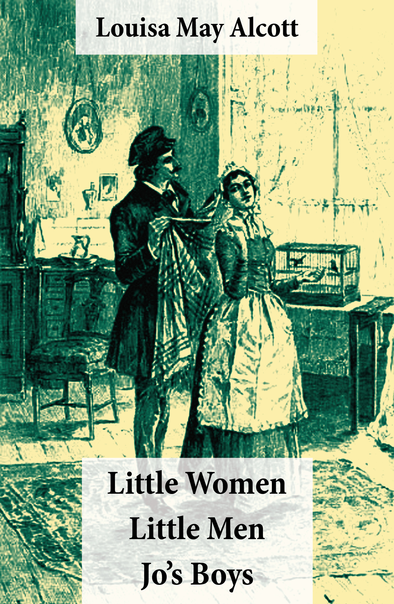 Couverture ebook de Little Women (includes Good Wives) + Little Men + Jo´s Boys (3 Unabridged Classics with over 200 original illustrations), de Louisa May Alcott