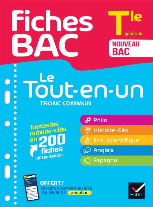 Couverture ebook de Fiches bac - Le Tout-en-un Tronc commun Tle générale (toutes les matières) - Bac 2027, de Collectif
