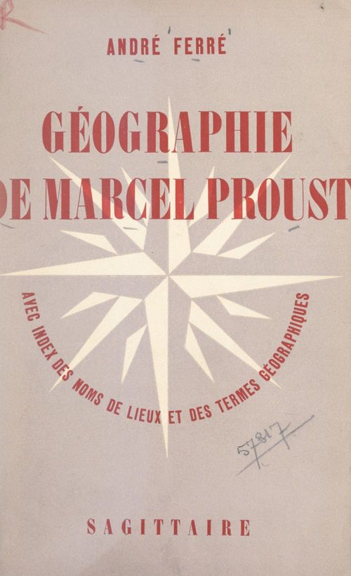 ebook cover of Géographie de Marcel Proust, by Andre Ferre
