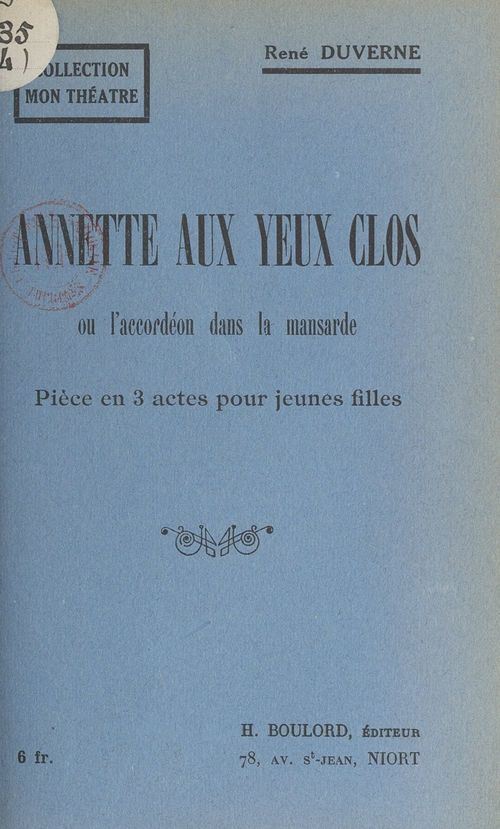 ebook cover of Annette aux yeux clos, by Rene Duverne